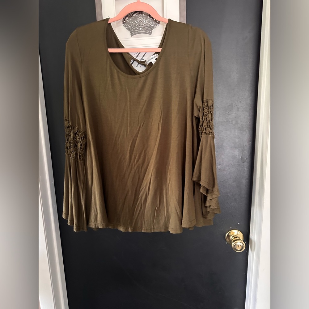 Roommates Olive Bell Sleeve Blouse